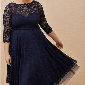 Torrid Navy Lace Midi Dress - Size 16